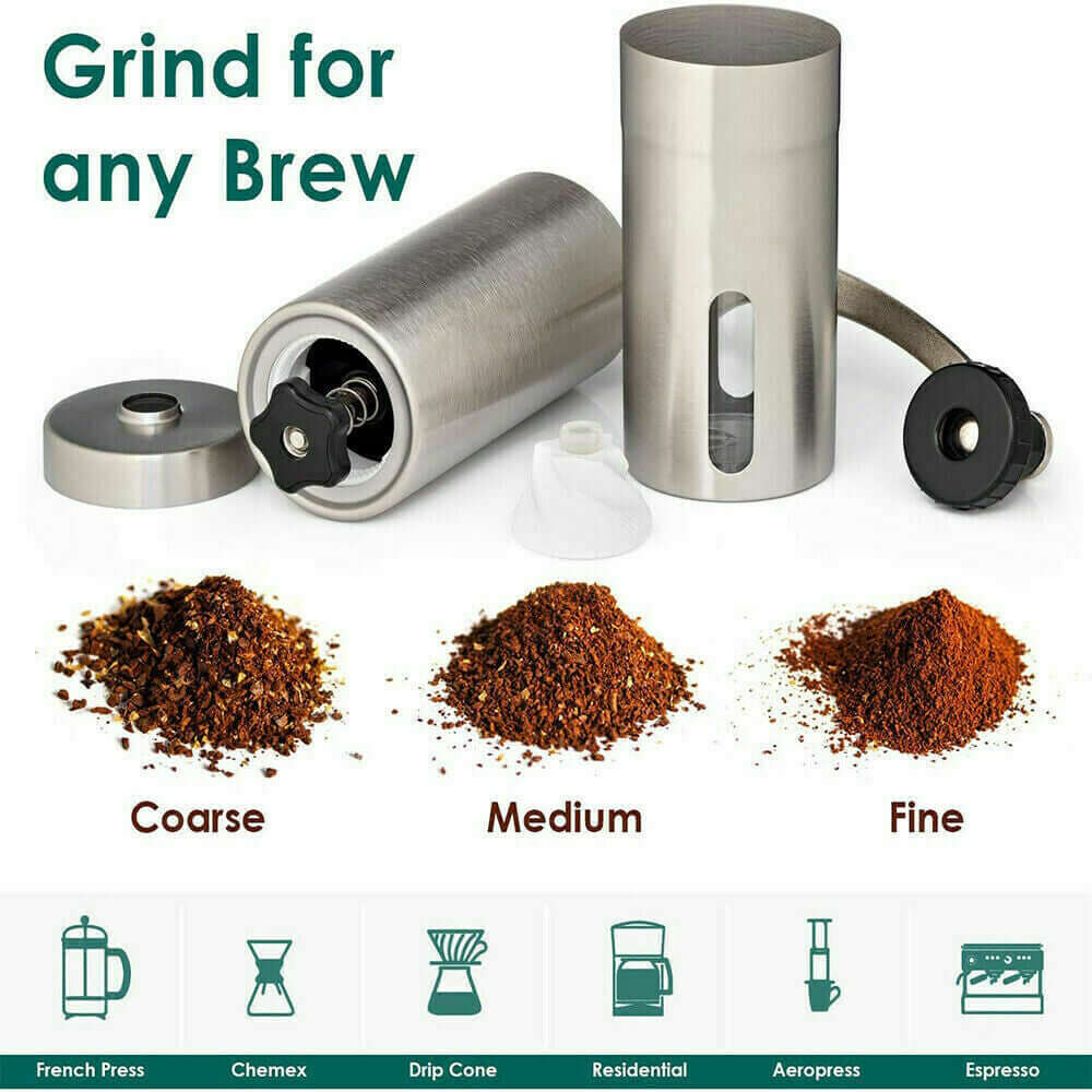 Portable Manual Coffee Grinder – Stainless Steel with Ceramic Burr for Fresh Grounds - Homelune LTD home essentials and decor!