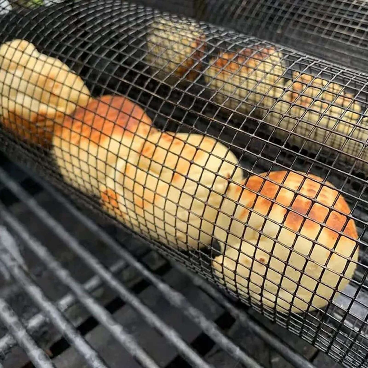 Portable Rolling BBQ Grill Basket – Perfect for Outdoor Camping & Grilling - Homelune LTD home essentials and decor!