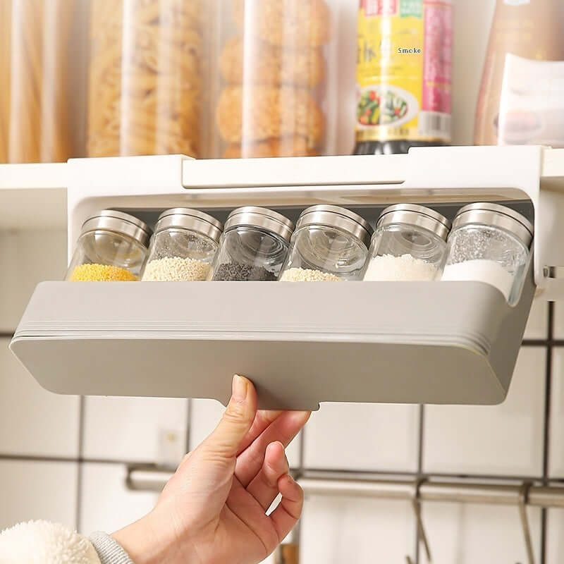 Punch-Free Kitchen Rack for Hanging Seasoning Bottles - Homelune LTD home essentials and decor!
