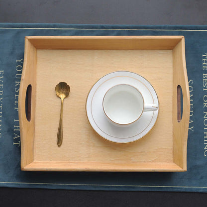Retro Wooden Serving Tray: Bamboo Cutlery and Fruit Decor - Homelune LTD home essentials and decor!