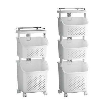Rolling Laundry Basket with Storage Shelves Homelune LTD
