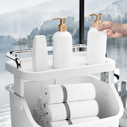 Rolling Laundry Basket with Storage Shelves Homelune LTD