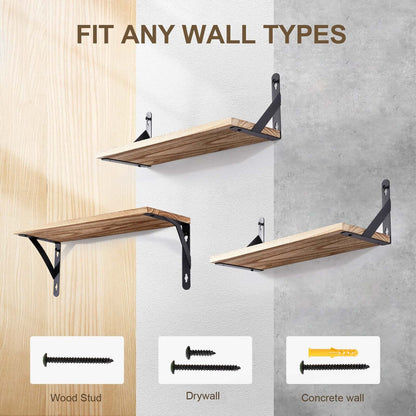 Rustic Industrial Wooden Floating Shelves for Wall Display - Homelune LTD home essentials and decor!