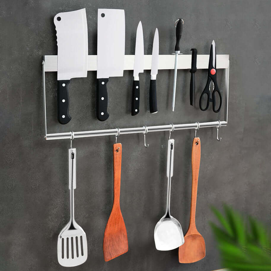 Save Space and Stay Organized with Our Wall-Mounted Kitchen Knife Storage Rack! - Homelune LTD home essentials and decor!