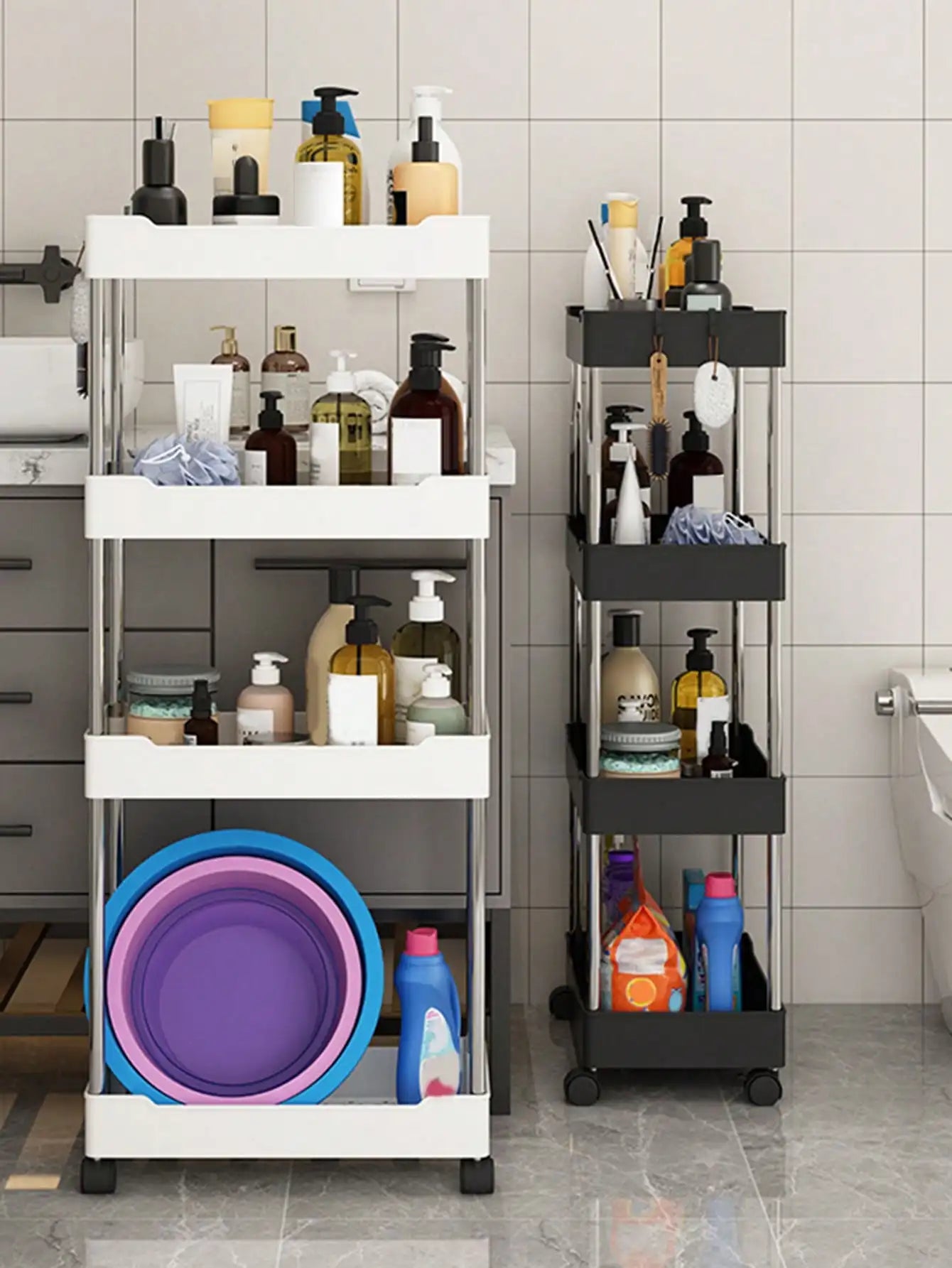 Simplify Your Life with Our Versatile 3/4 Tier Rolling Utility Cart! - Homelune LTD home essentials and decor!