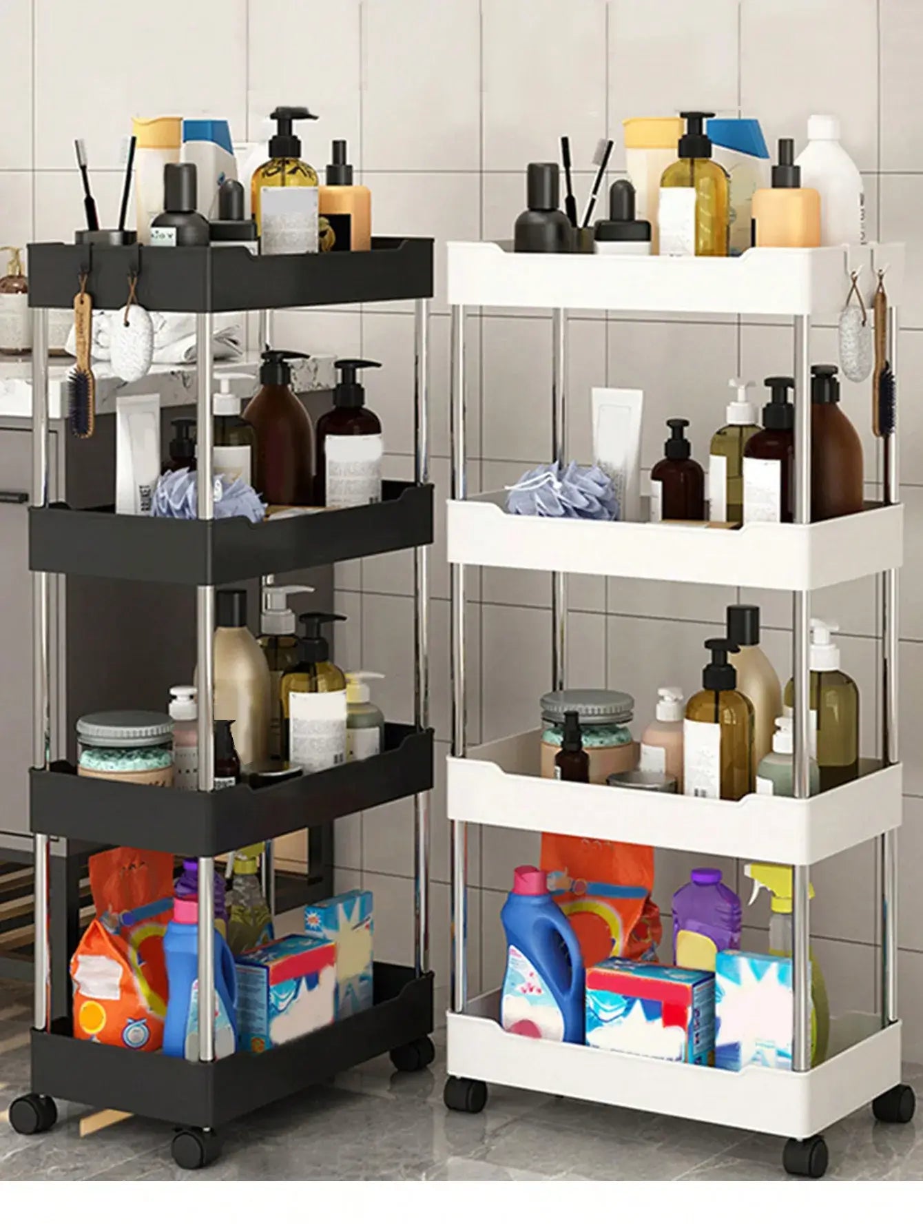 Simplify Your Life with Our Versatile 3/4 Tier Rolling Utility Cart! - Homelune LTD home essentials and decor!