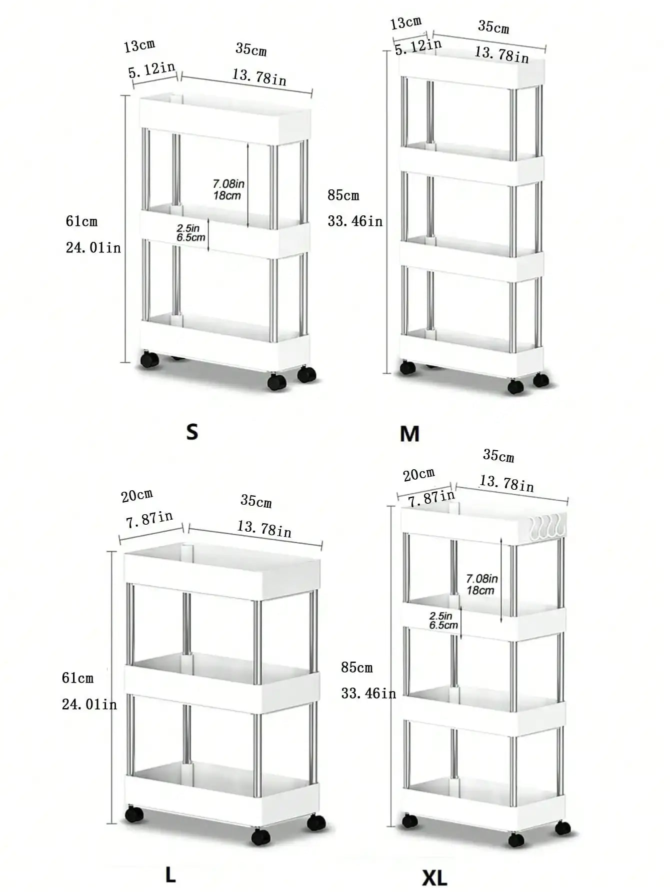 Simplify Your Life with Our Versatile 3/4 Tier Rolling Utility Cart! - Homelune LTD home essentials and decor!