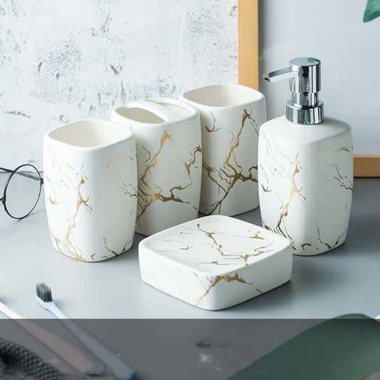 Upgrade Your Bathroom with Our Elegant Wash Bathroom Gift Set & Mouthwash Cup! - Homelune LTD home essentials and decor!
