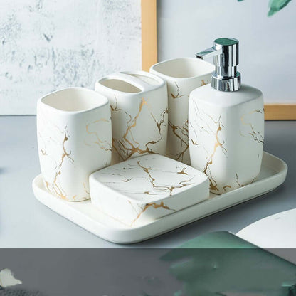 Upgrade Your Bathroom with Our Elegant Wash Bathroom Gift Set & Mouthwash Cup! - Homelune LTD home essentials and decor!