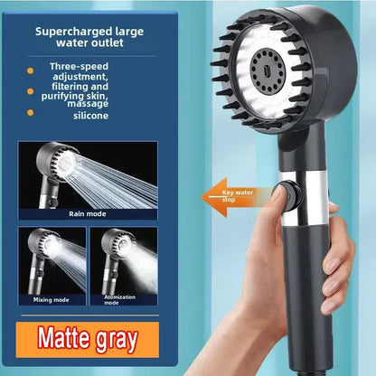 Upgrade Your Shower Experience with the Gun Grey Skincare Filter Booster Shower Head! - Homelune LTD home essentials and decor!