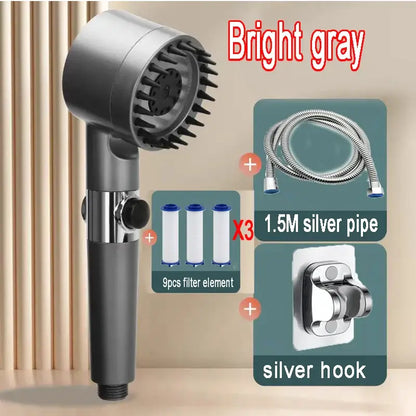 Upgrade Your Shower Experience with the Gun Grey Skincare Filter Booster Shower Head! - Homelune LTD home essentials and decor!