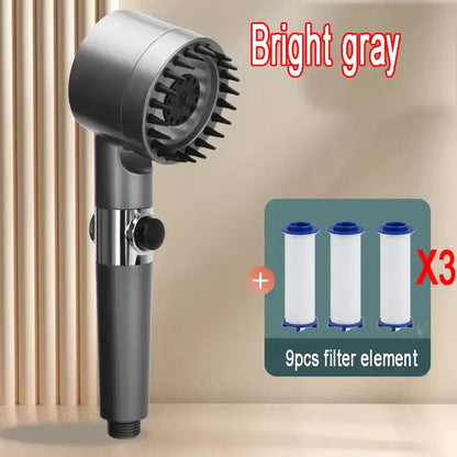 Upgrade Your Shower Experience with the Gun Grey Skincare Filter Booster Shower Head! - Homelune LTD home essentials and decor!
