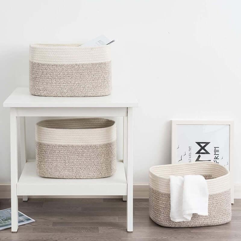 Versatile Cotton Rope Storage Basket – Perfect for Snacks, Sundries - Homelune LTD home essentials and decor!
