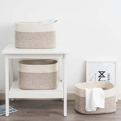 Versatile Cotton Rope Storage Basket – Perfect for Snacks, Sundries - Homelune LTD home essentials and decor!