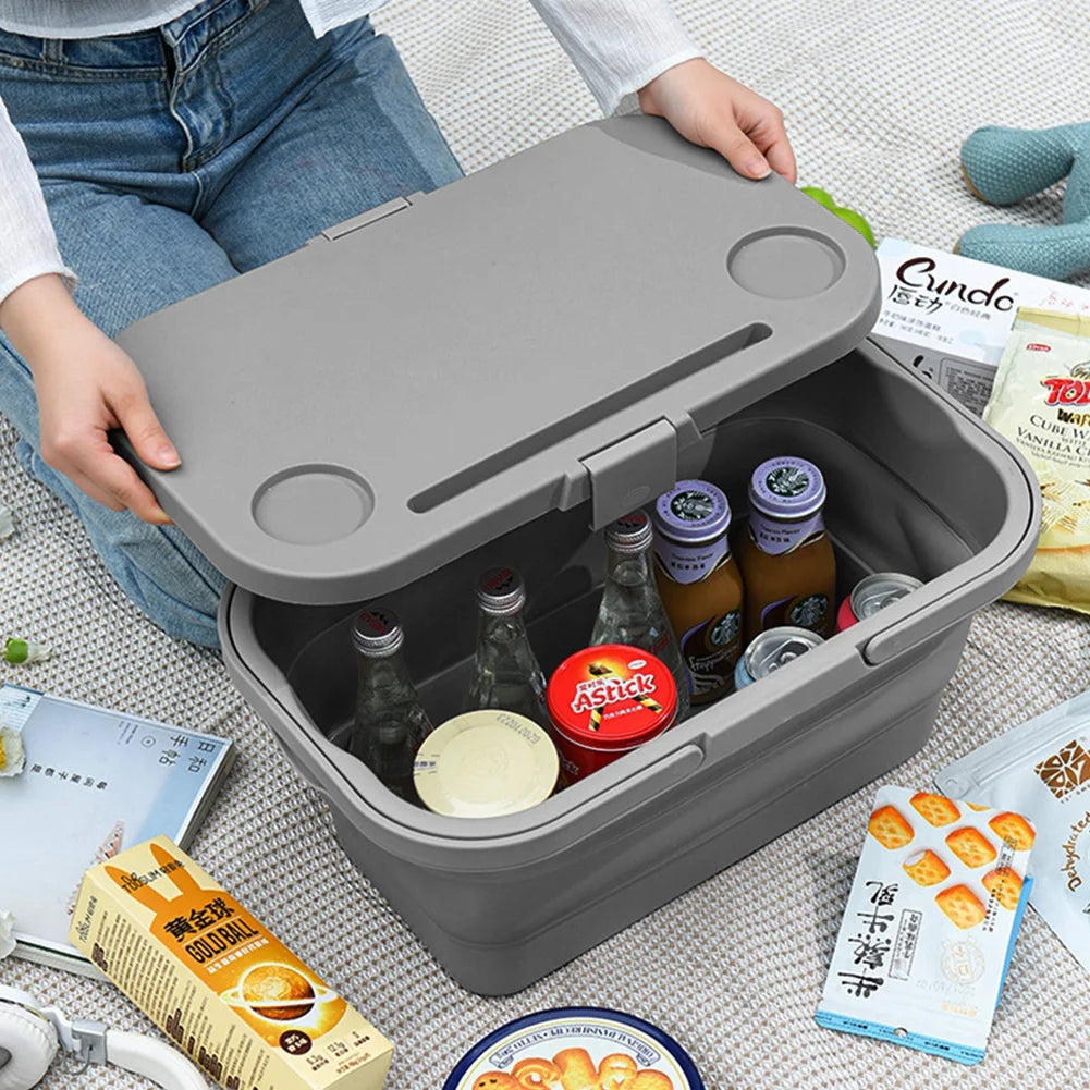 Collapsible Picnic Basket with Handles and Cup Holders Homelune LTD