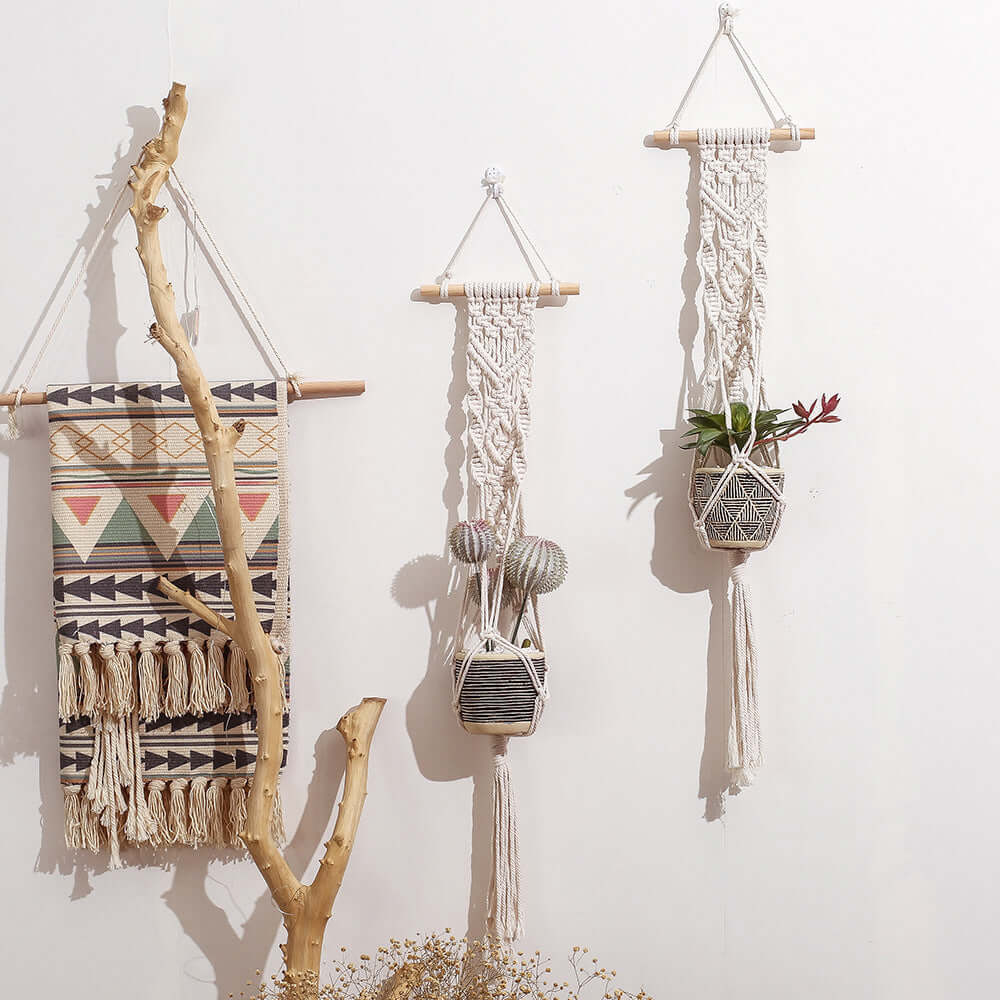 Wall hanging braided rope hanging basket - Homelune LTD home essentials and decor!