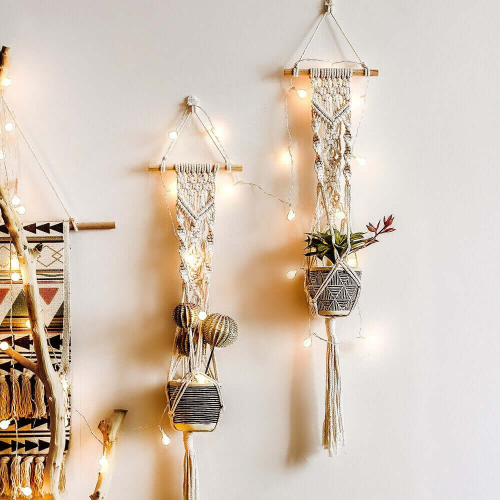Wall hanging braided rope hanging basket - Homelune LTD home essentials and decor!